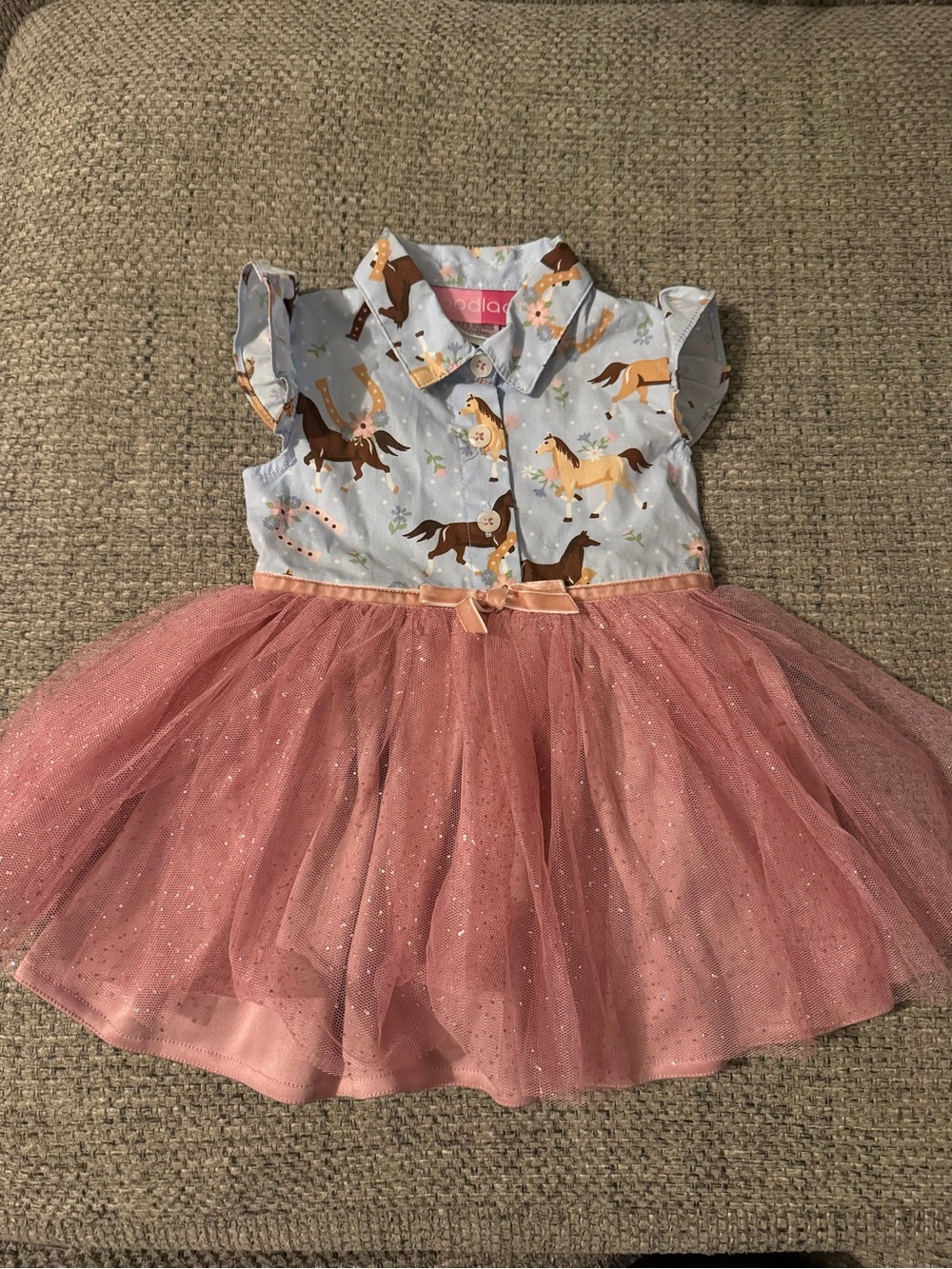 Baby girl horse dress tutu size 9 months with under pants